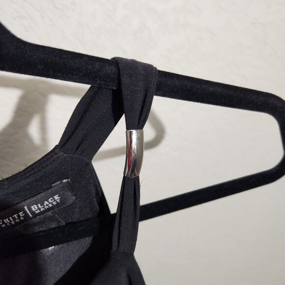 White House Black Market Dress Womens Small Black Sleeveless Maxi Dress Keyhole - Picture 5 of 13